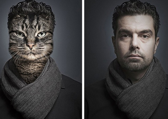 Des humains au visage de chat…