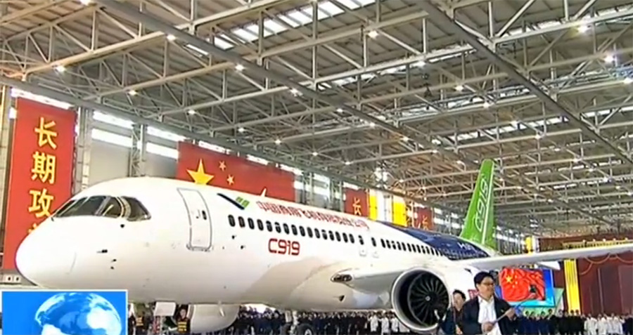 Gros porteur chinois : le C919 quitte la ligne d'assemblage