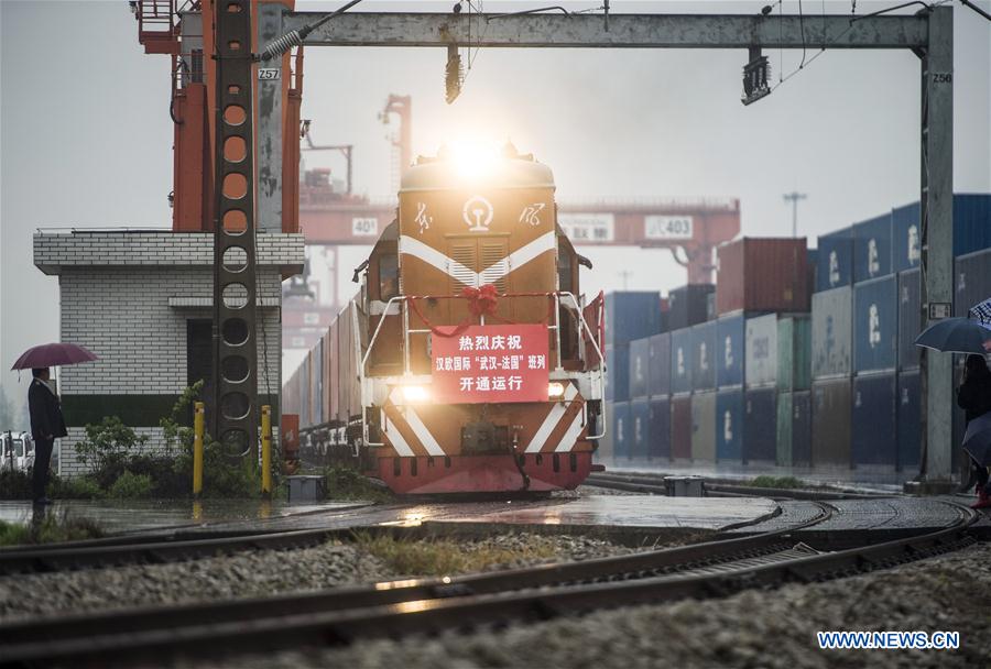 Premier train de marchandises reliant Wuhan et Lyon en France