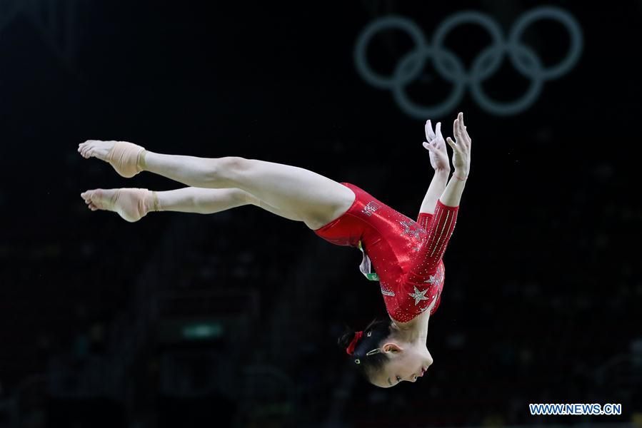 JO 2016 : les gymnastes chinoises lors de la qualification de gymnastique Femmes