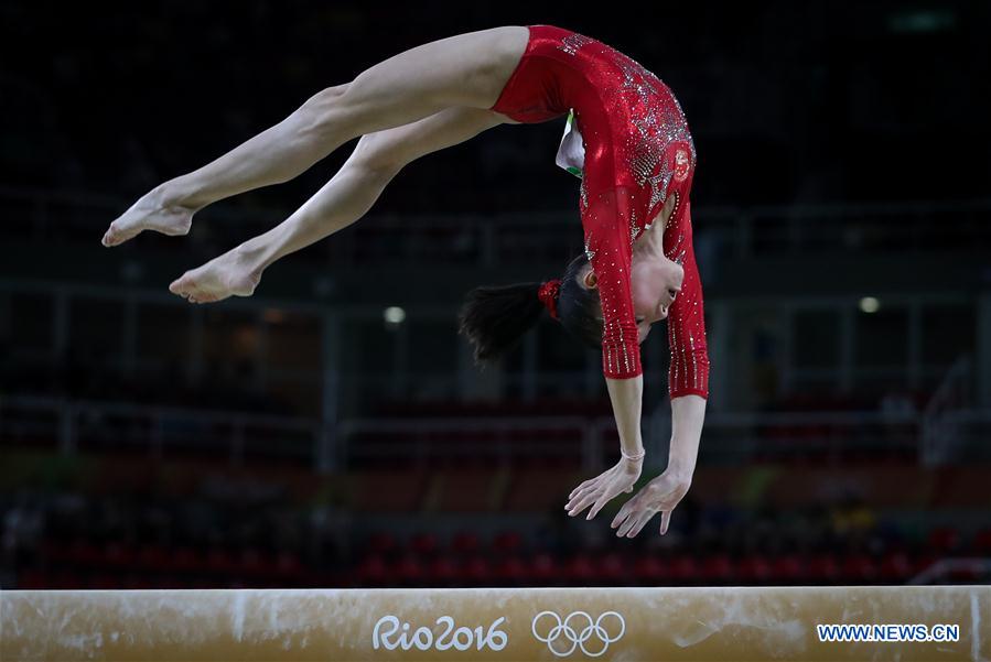 JO 2016 : les gymnastes chinoises lors de la qualification de gymnastique Femmes