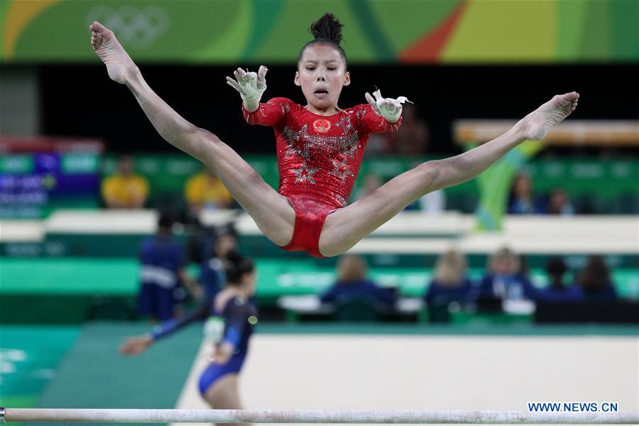 JO 2016 : les gymnastes chinoises lors de la qualification de gymnastique Femmes