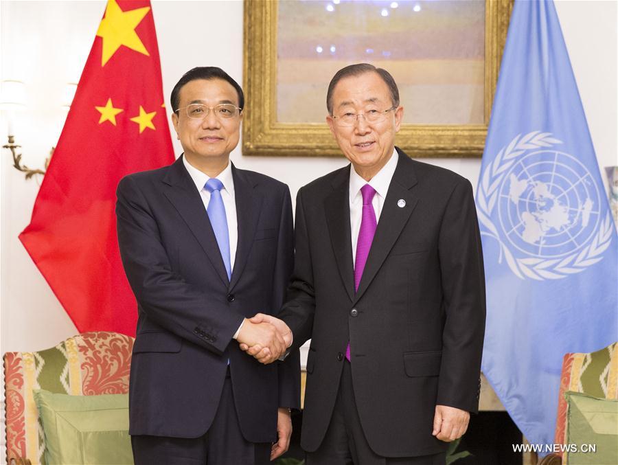 Le PM chinois discute du développement et du changement climatique avec Ban Ki-moon