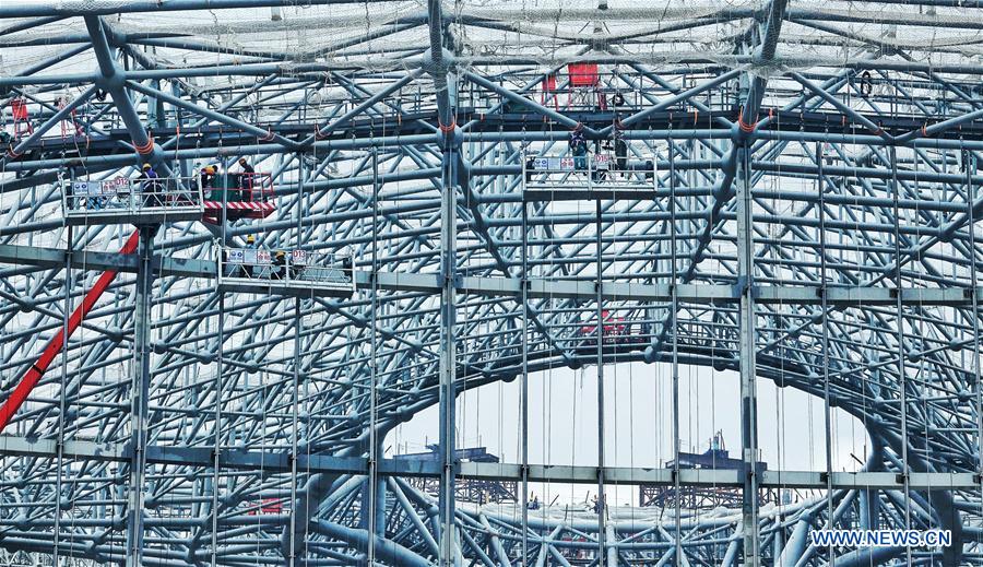 Le nouvel aéroport international de Beijing en construction