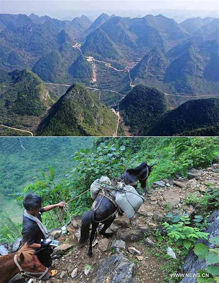 Guangxi : des routes construites dans les montagnes reculées du comté de Dahua pour lutter contre la pauvreté