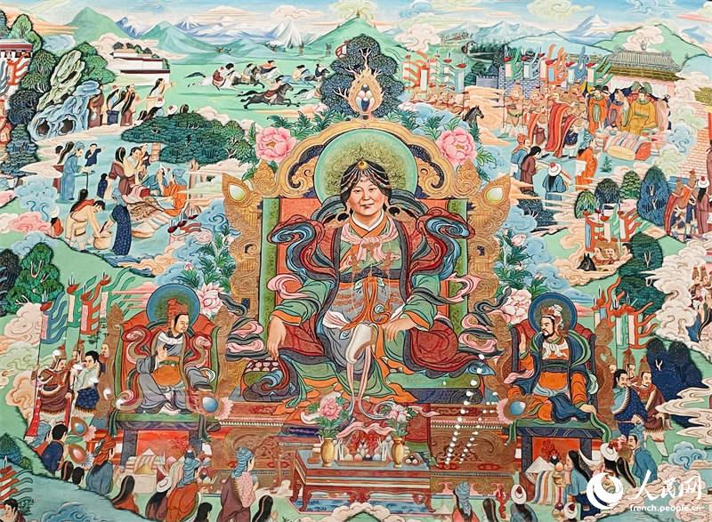 Avec ses 618 mètres de long, découvrez le plus long thangka du monde, véritable ? encyclopédie tibétaine ?