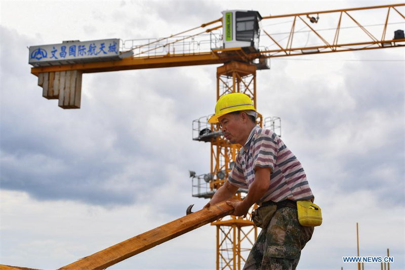 La Cité aérospatiale internationale de Wenchang en construction