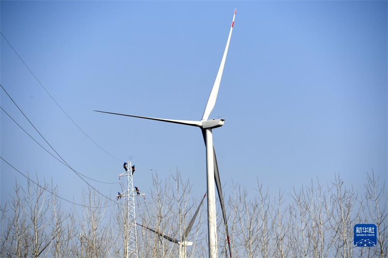 Un groupe de personnes ? chasse le vent ? le long d'une ligne d'énergie verte