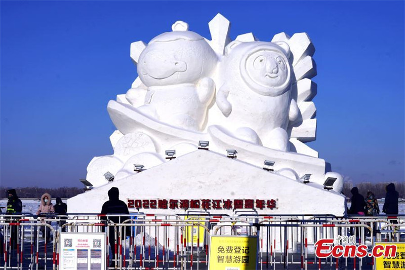 Harbin : des sculptures de glace et de neige sur le thème des JO d'hiver