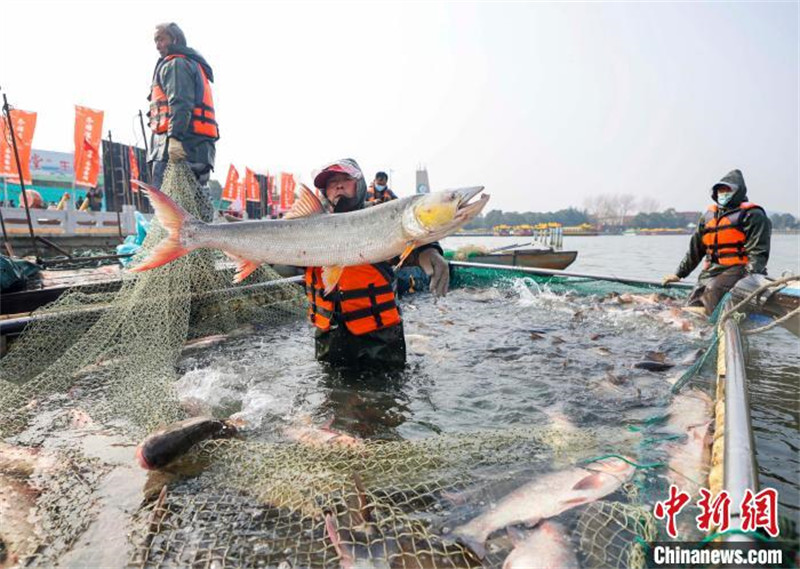 Jiangsu : la saison de la pêche d'hiver bat son plein à Taizhou