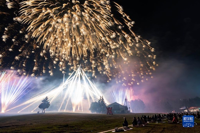 Le Festival du feu d'artifice de la préfecture de Yamanashi, au Japon