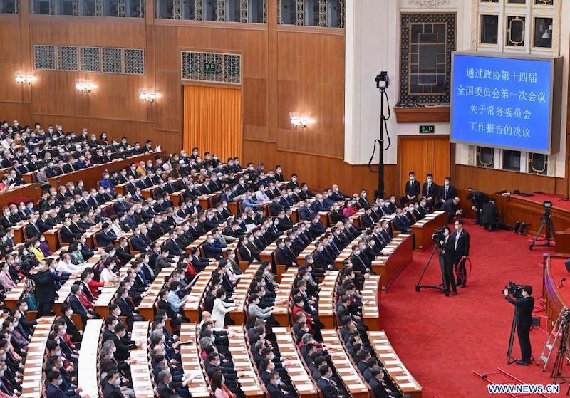 Cl?ture de la session annuelle de l'organe consultatif politique suprême de la Chine