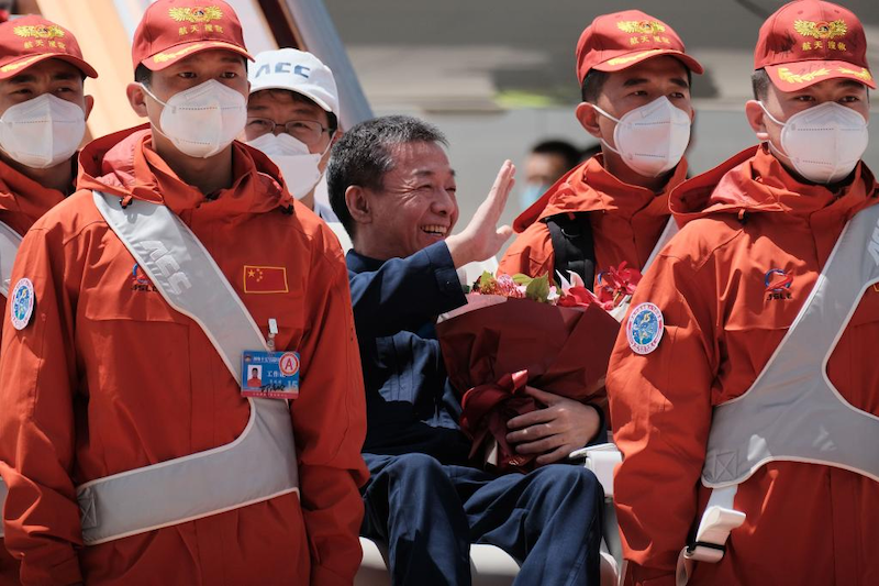 Arrivée à Beijing des astronautes de Shenzhou-15