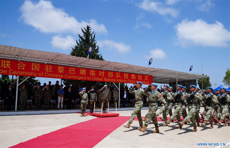 Liban : 410 casques bleus chinois re?oivent les médailles de la paix des Nations Unies