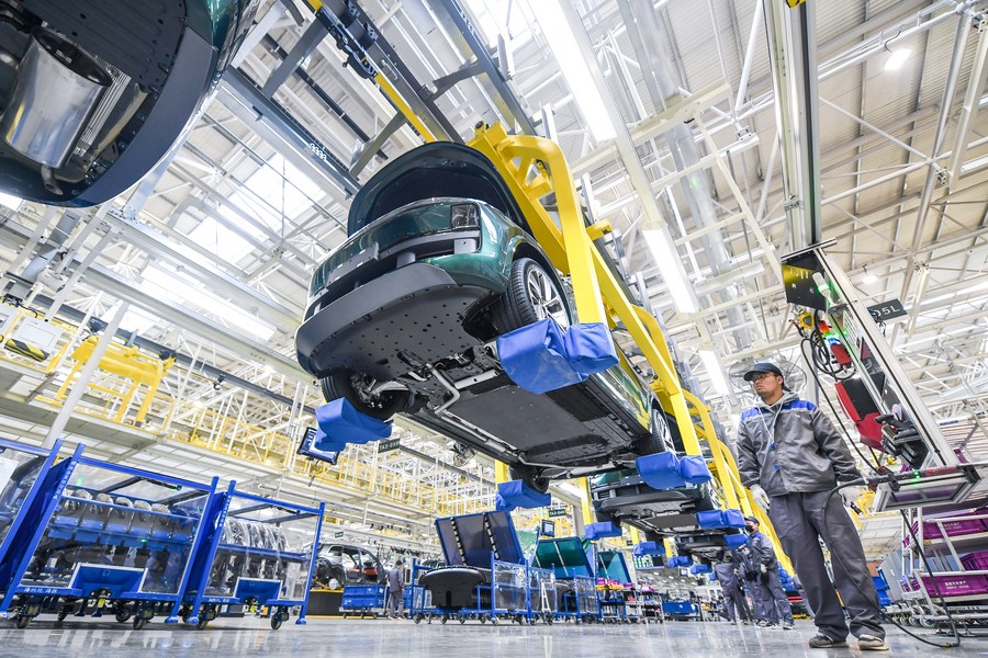 Un atelier du fabricant chinois de véhicules électroniques Li Auto Inc., à Changzhou, dans la province chinoise du Jiangsu (est), le 15 février 2023. (Photo : Li Bo)