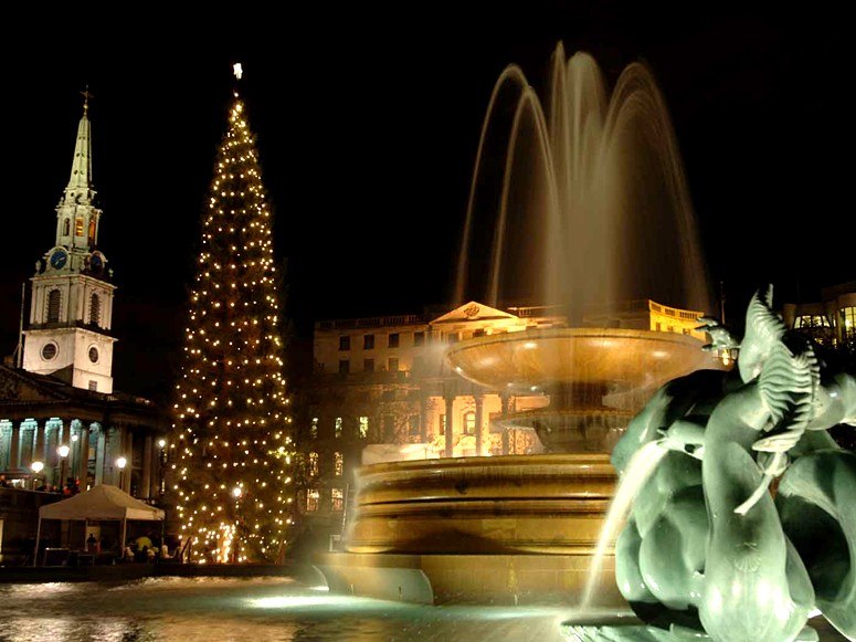 L'arbre de No?l sur la place Trafalgar, LondresAfin de remercier la Grande-Bretagne pour son aide durant la Seconde guerre mondiale, Oslo a offert un sapin de Norvège à Londres il y a 65 ans. Cette année, le sapin de Norvège de 20 mètres de haut a été bien préparé pour la cérémonie d'illuminations de No?l, qui s'est tenue le 6 décembre.