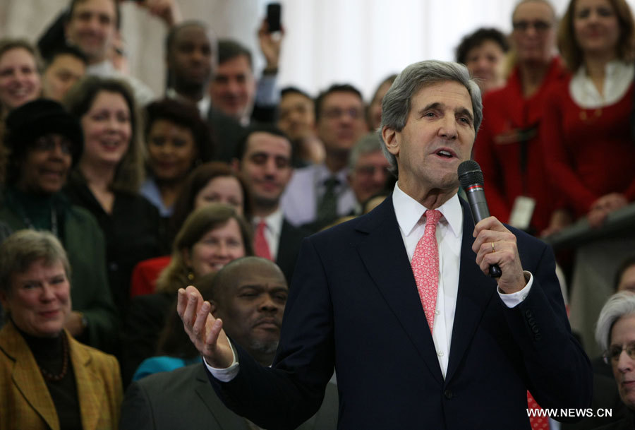 John Kerry entame sa première journée au travail comme secrétaire d'Etat américain 