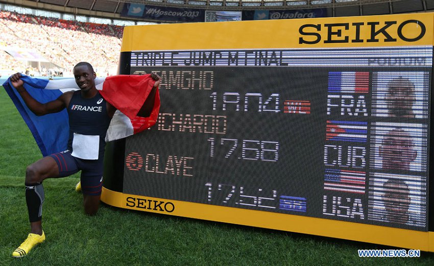 Athlétisme: Le Fran?ais Teddy Tamgho champion du monde du triple saut 