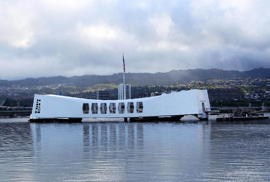 Le Memorial de l'USS Arizona à Pearl Harbor, à Hawaii, aux Etats-Unis, le 7 septembre 2013. Une escadre navale chinoise est arrivée vendredi pour une visite amicale de trois jours. (Xinhua / Zha Chunming)